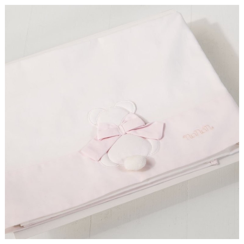 Nanan Set Lenzuola Letto 3Pz Rosa – Linea Fiocco