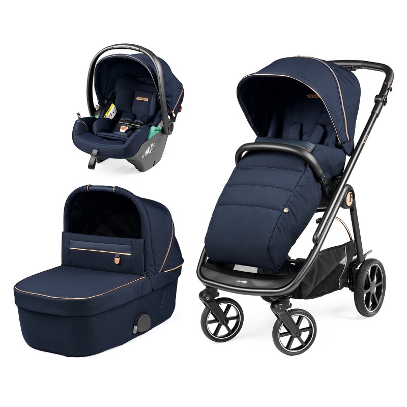 Trio Peg Perego Veloce Blue Shine Con Ovetto Lounge Borsa In OMAGGIO + SPEDIZIONE GRATUITA COMPLETO ANTI SOFFOCO OMAGGIO