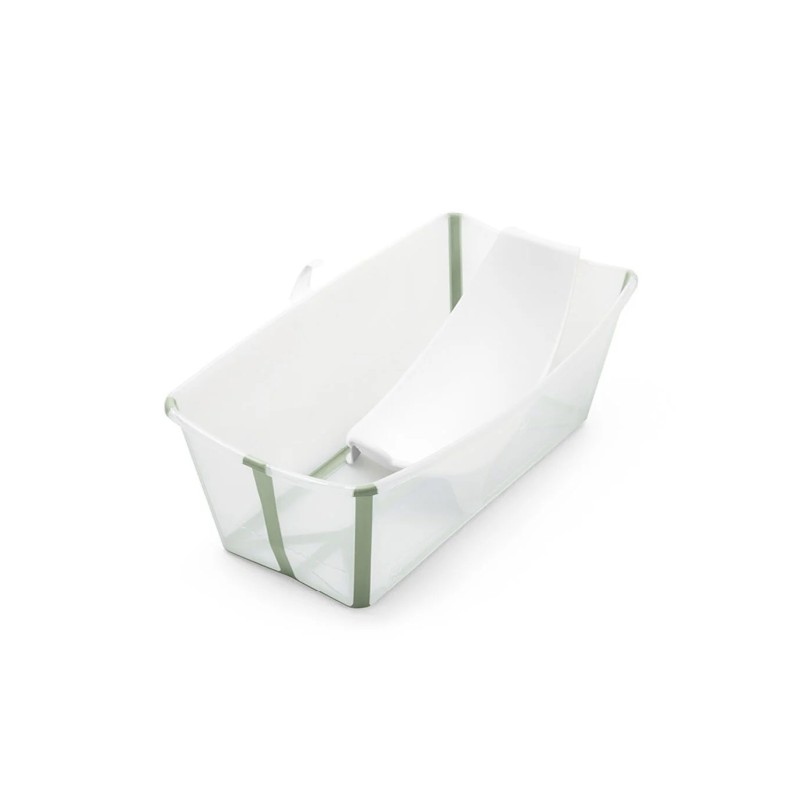 Stokke Flexi Bath Transparent Green + Supporto per Neonato