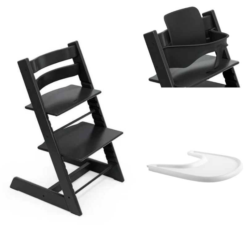 Stokke Promo Tripp Trapp Black con Baby Set e vassoio