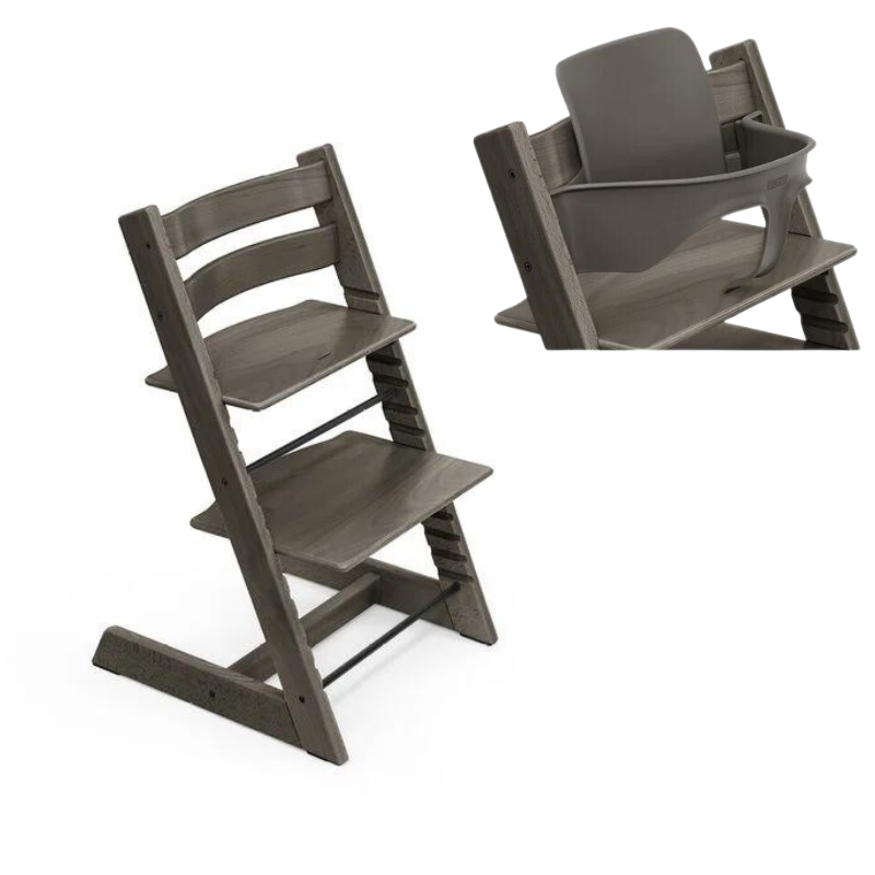 Stokke Promo Tripp Trapp Hazy Grey con Baby Set