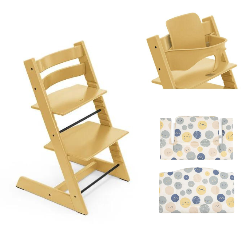 Stokke Promo Tripp Trapp Sunflower Yellow con Babyset e cuscino