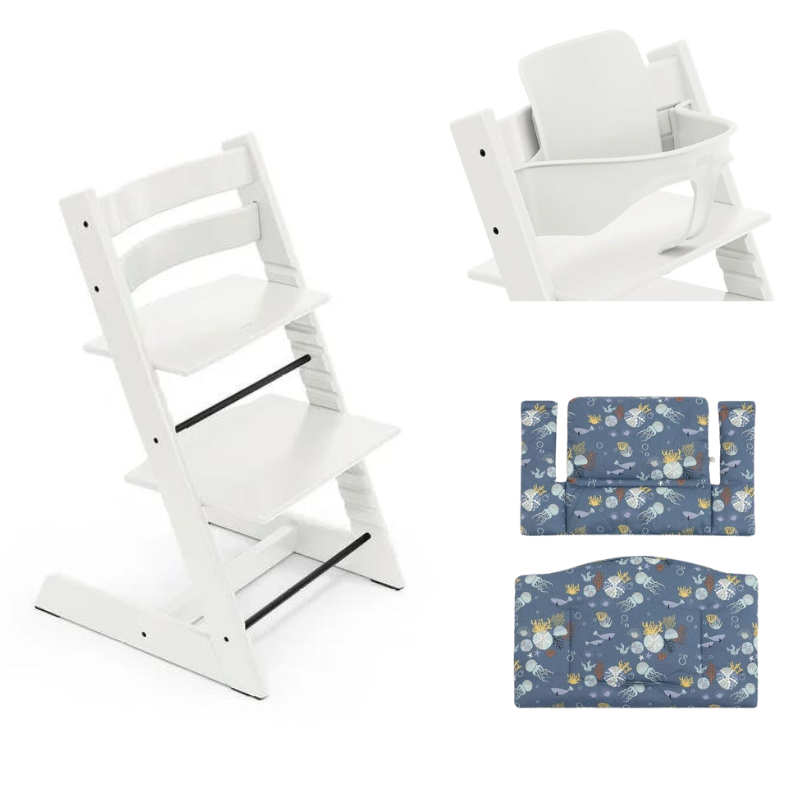 Stokke Promo Tripp Trapp White con Babyset omaggio e cuscino